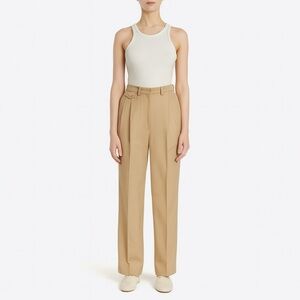 The Frankie Shop Butter Yellow high waisted Pleated Trouser Size XS EUC